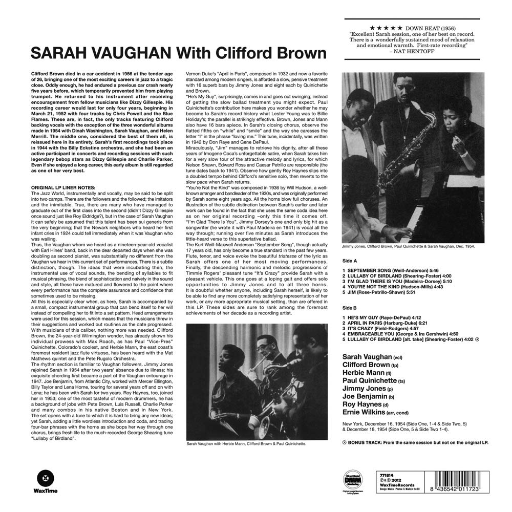 Sarah Vaughan with Clifford Brown