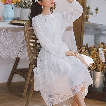 Amazon.co.jp: [KANNA] レディース レースワンピース 長袖 レース