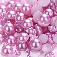 Vista 12 de Dowarm 1000 cuentas de medias perlas con parte trasera plana, parte trasera plana, medias perlas redondas para manualidades, joyería, cuentas Negro