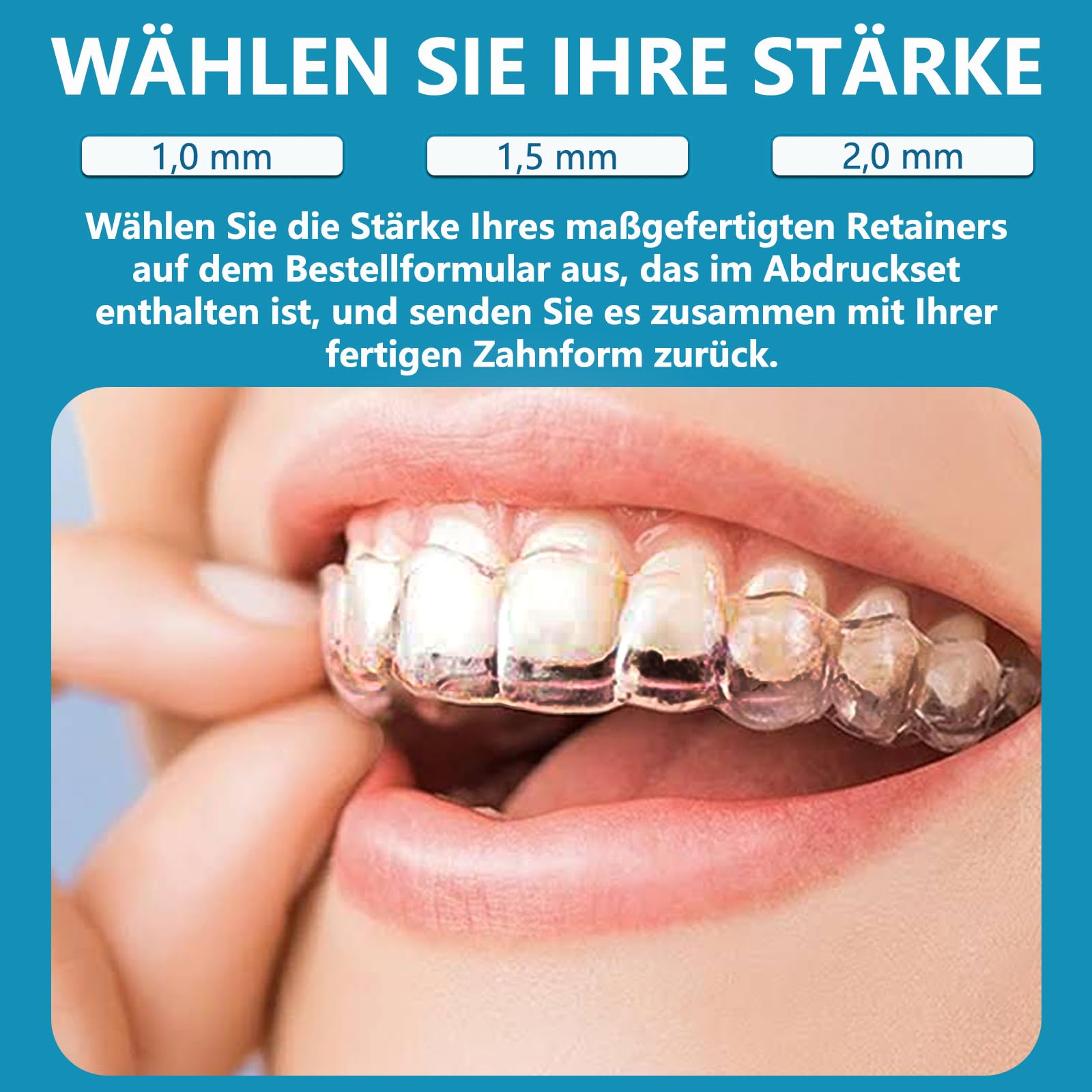 Durchsichtige Zahnspangen nach Maß, komfortable Zahnspangen für Erwachsene und Jugendliche (Oberkiefer & Unterkieferset)