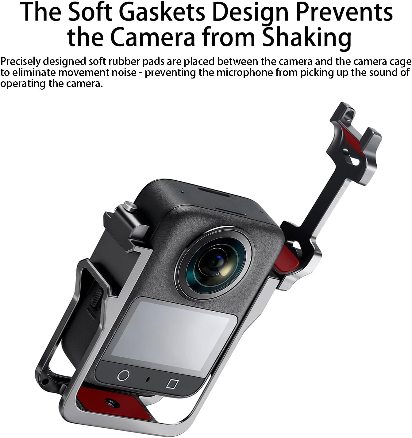 Aluminum Alloy Protective Case Camera Cage Compatible for DJI Osmo 360, Protective Frame Mount with Cold Shoe Mount, Universal 1/4" Thread
