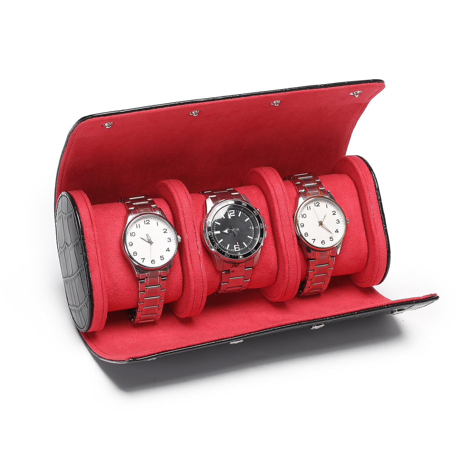 Msioytog 1/2 / 3 Slot Watch Roll Case Classical Watch Display Box Scratchproof Holder Men ' s Case