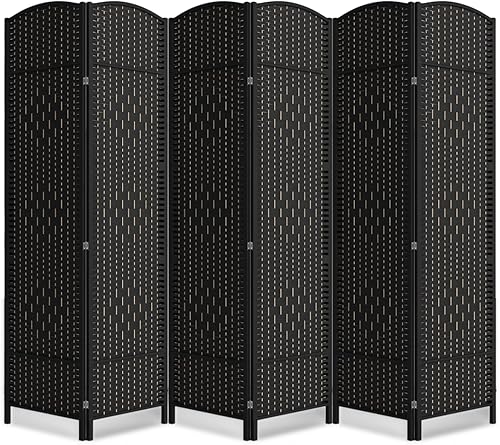 Miniatura 10 de Divisor de habitación de 8 paneles, pantalla de privacidad plegable de 6 pies, divisor de pared de panel plegable extra ancho con divisor de pared