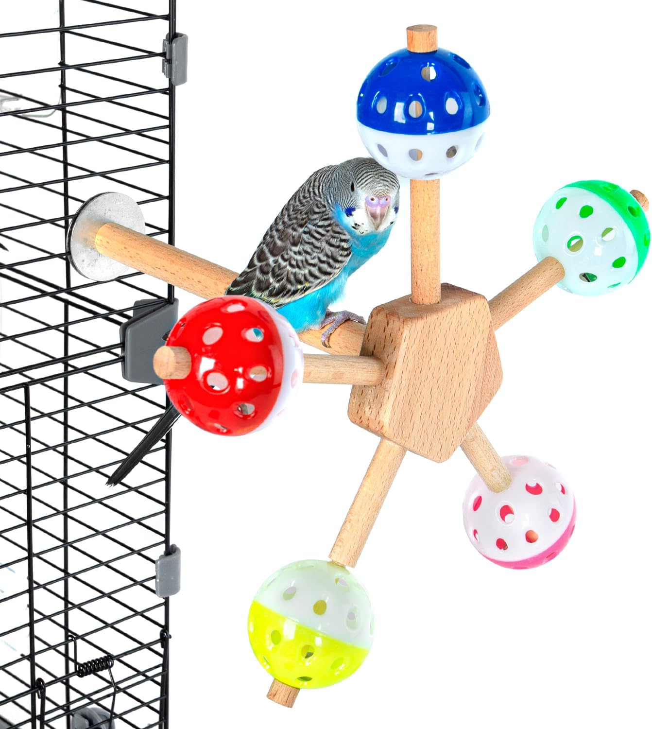 OIIBO Bird Toy Rotating Perch Toy with Bell Balls, Puzzle