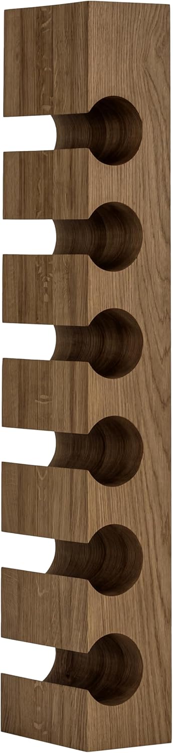 Riverbank Dark Oak Wine Rack, Elegant 6-Bottle Holder, Made of Solid Wood, Wall Mounted Wooden Wine Stand, Stylish & Luxurious Home Décor (Dark Oak, 6-Bottles)