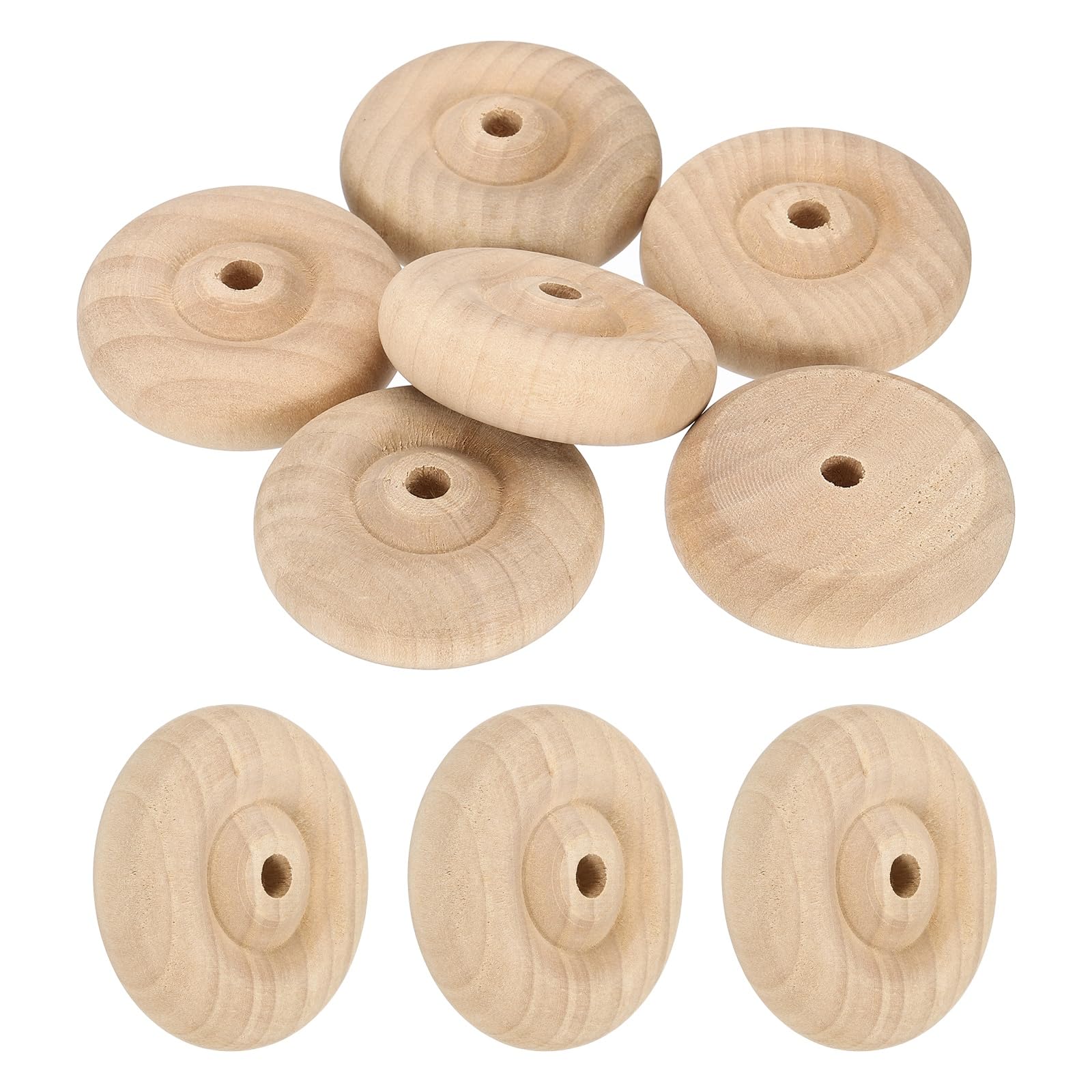 sourcing map 6 Pcs Wooden Wheels, Unfinished Wooden Craft Wheels for Crafts DIY Toy Cars Painting Colors Woodworking Projects 2 Inches Diameter
