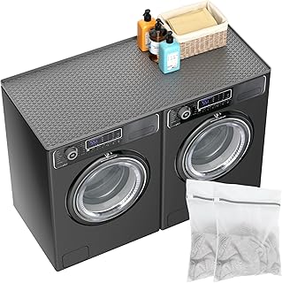 54" x 27.5" Silicone Washer Dryer Countertop Mat with 2 Laundry Bags