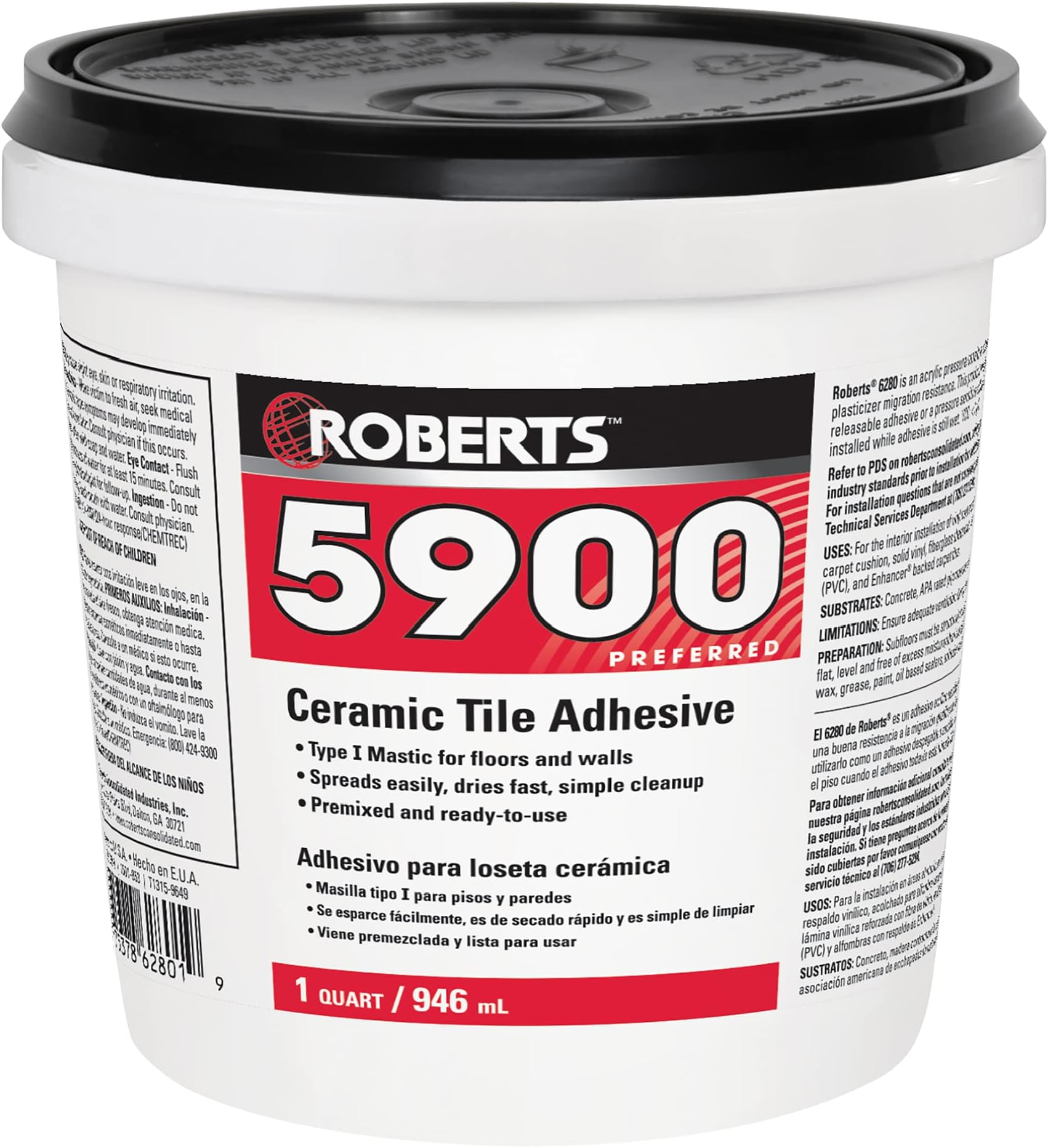 Custom Building Products ARL4000QT 1 Quart AcrylPro Ceramic Tile Mastic