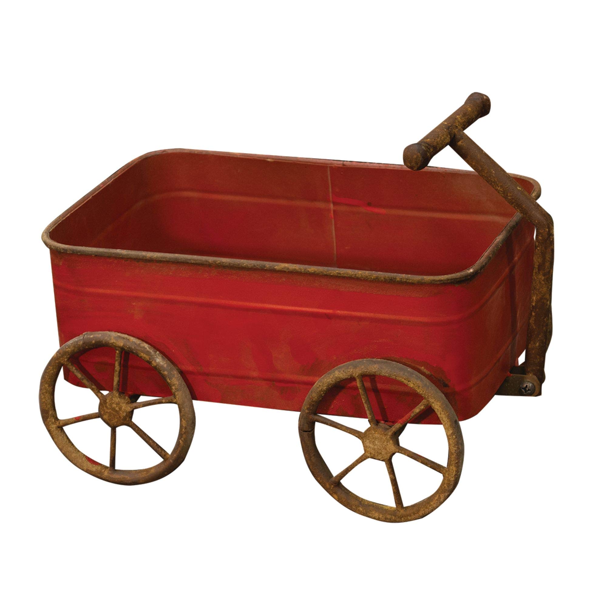 Wagon Rojo Oxidado CWI Regalos Solución para Rincones Vacíos en Casa