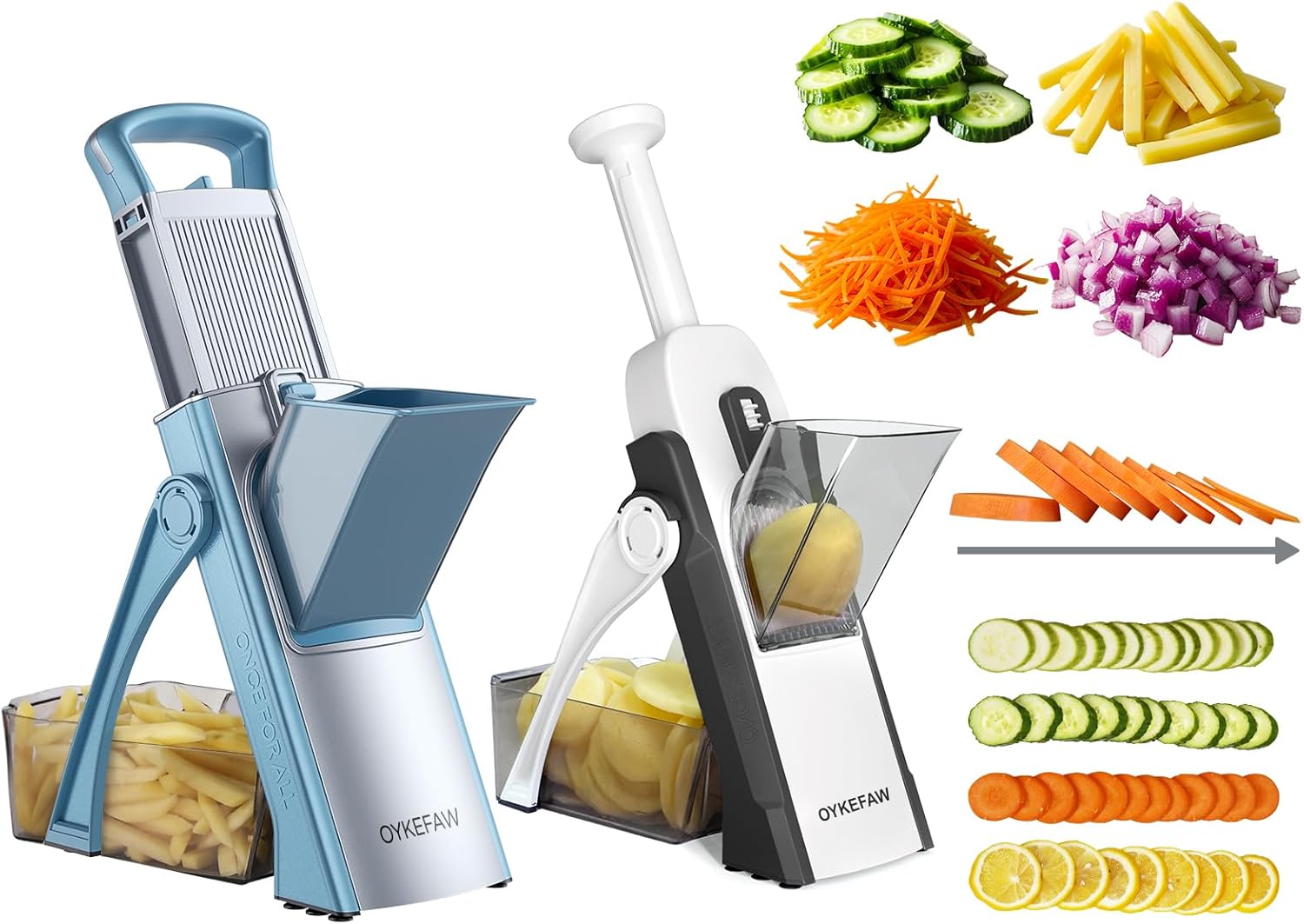 Slicer Gray+Large Mandoline Slicer Blue