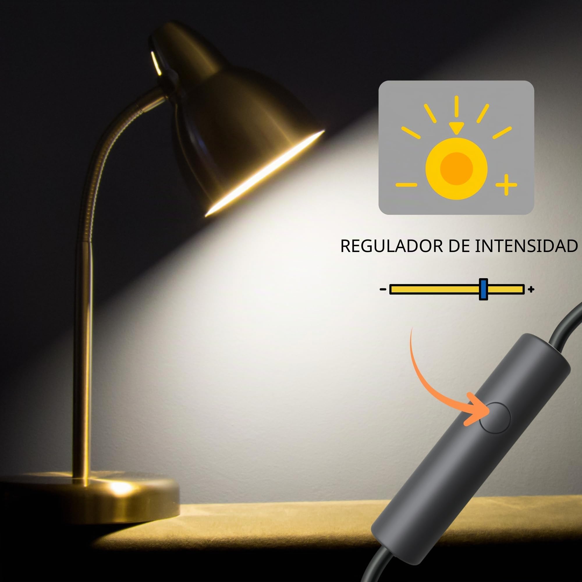 HALOTEC Interruptor Regulador de luz | Dimmer bombillas led 100-240V | Luz Regulable | Dimmer para lámparas tensión de red | Atenuador de Intensidad para Luces LED | Fabricado en Italia | (Negro)