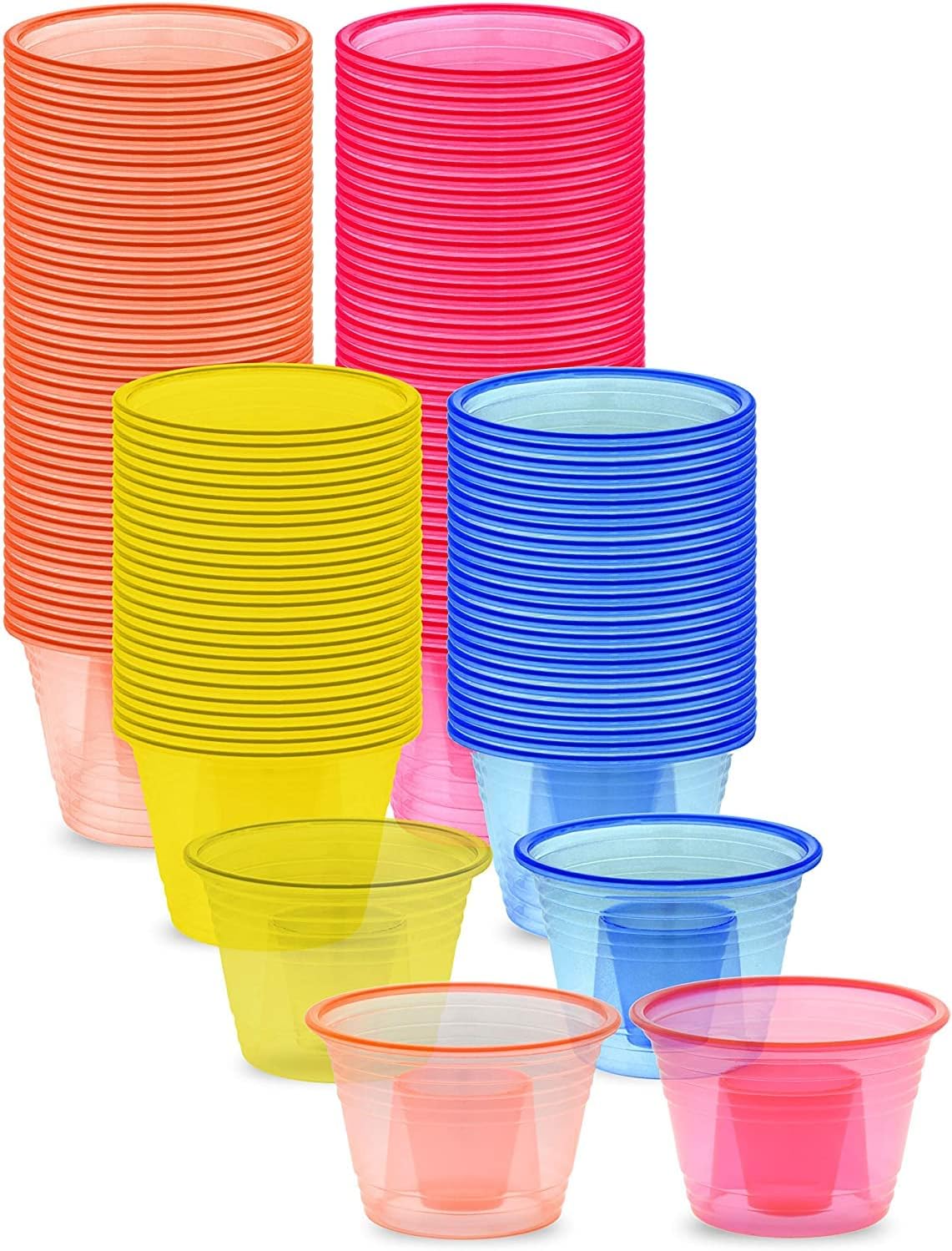 zappy 750 Assorted Neon Colors Disposable Plastic Party