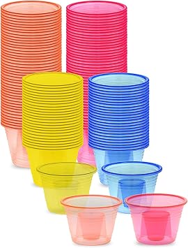 zappy 1000 Assorted Neon Colors Disposable Plastic Party Bomber Power Bomber Jager Bomb Cups Shot Glass Glasses Shot Cup Cups Jager bomb glasses Bomb shot glasses Bomber cups Bomber glasses