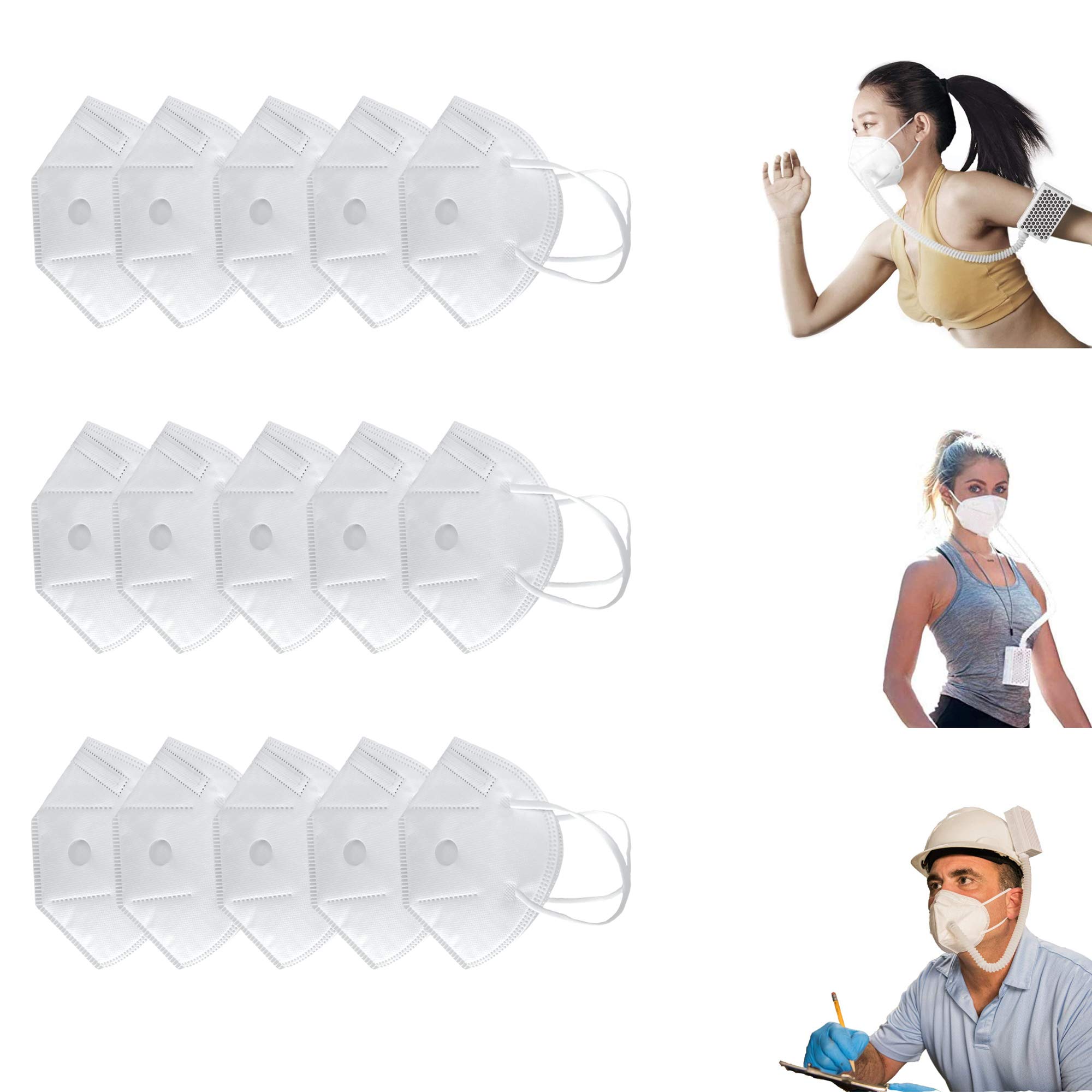 Rsenr 15-Pack Compatible Filters for Rsenr R18 and Broad FB2, White, Small, Polypropylene (PP), Activated Carbon, 5-Layer Protection, 0.3m > 95%, Sponge Nose, One-Year Warranty