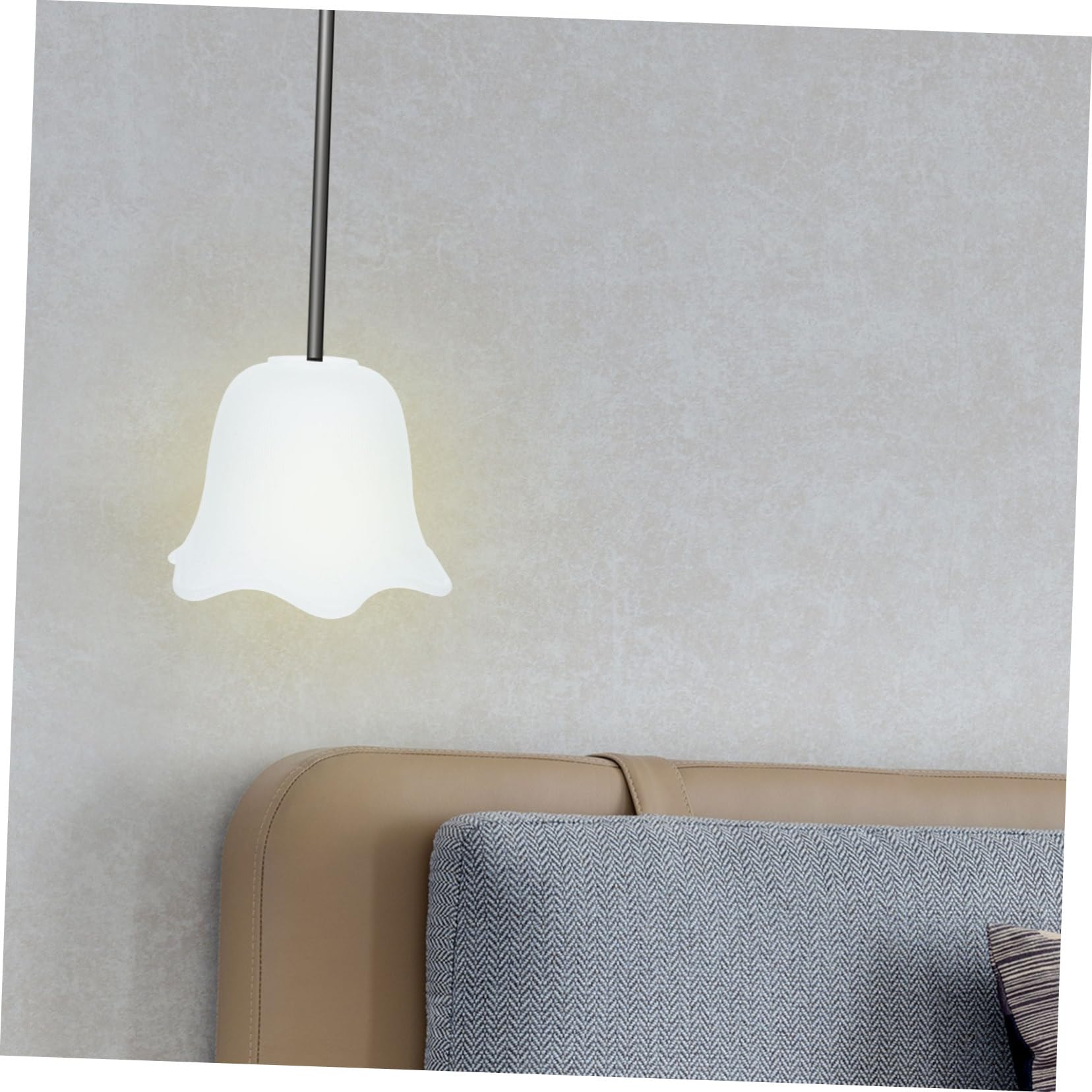 Paralume in Vetro Artigianale per Lampadina E27, Paralume Decorativo da Soffitto in Vetro Delicato, Set da 2 Pezzi per Illuminazione Ambientale e Camere da Letto