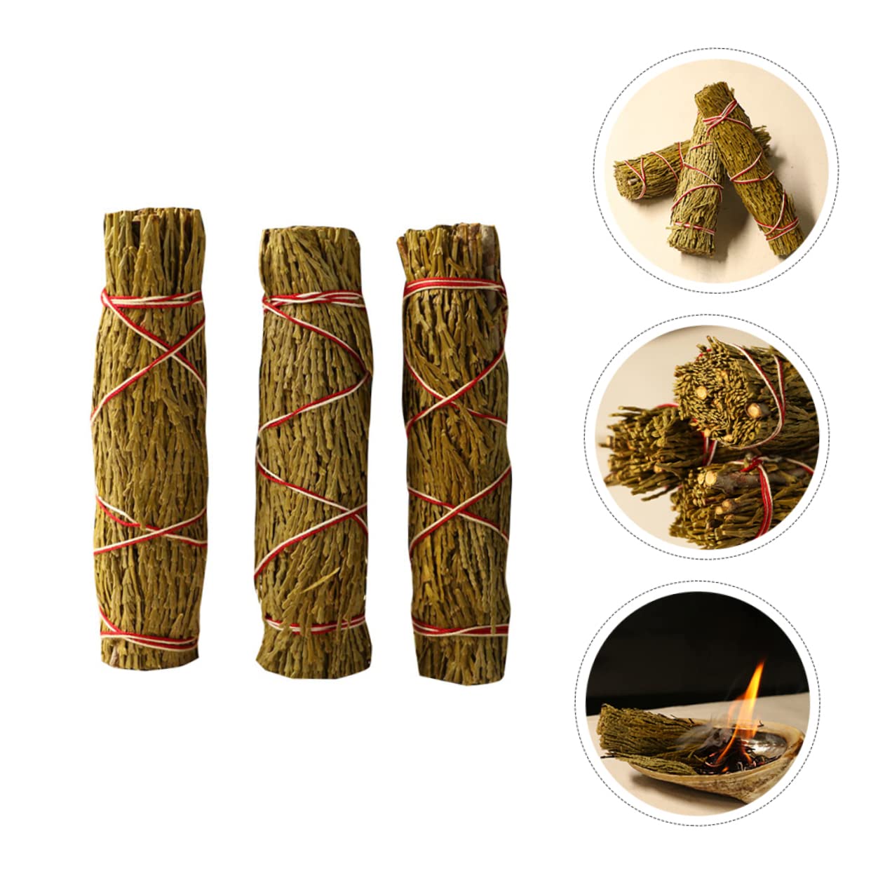 ABOOFAN 3 Stück 3 Zedernstock Ritual ritals Vitality Zedernholz für die Meditation natürlicher holzstäbchen Reine Zedernstäbe Aroma-Stick organisch Zauberstab Räucherstäbchen Heu