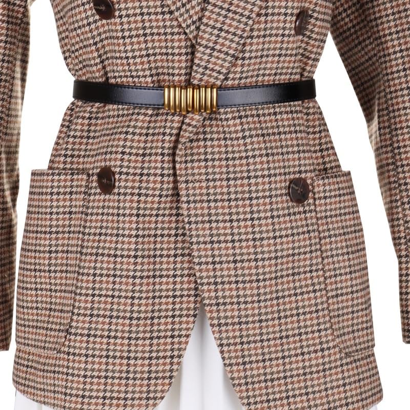 HBJWOV Adjustable Belt for Matching Suit Dress Belt for Women's Decoration with Waist Cinching Buckle Small Belt(White-Dinosaur Doodle4)2