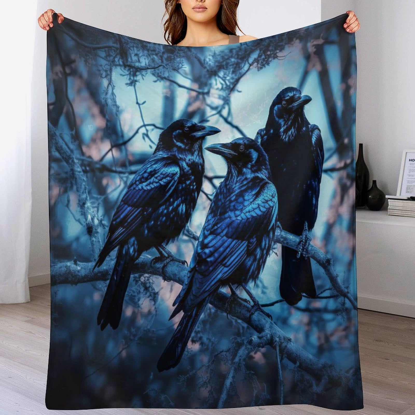 Couverture corbeau anti-courants d'air pour réchauffer vos jambes sur le fauteuil de bureau