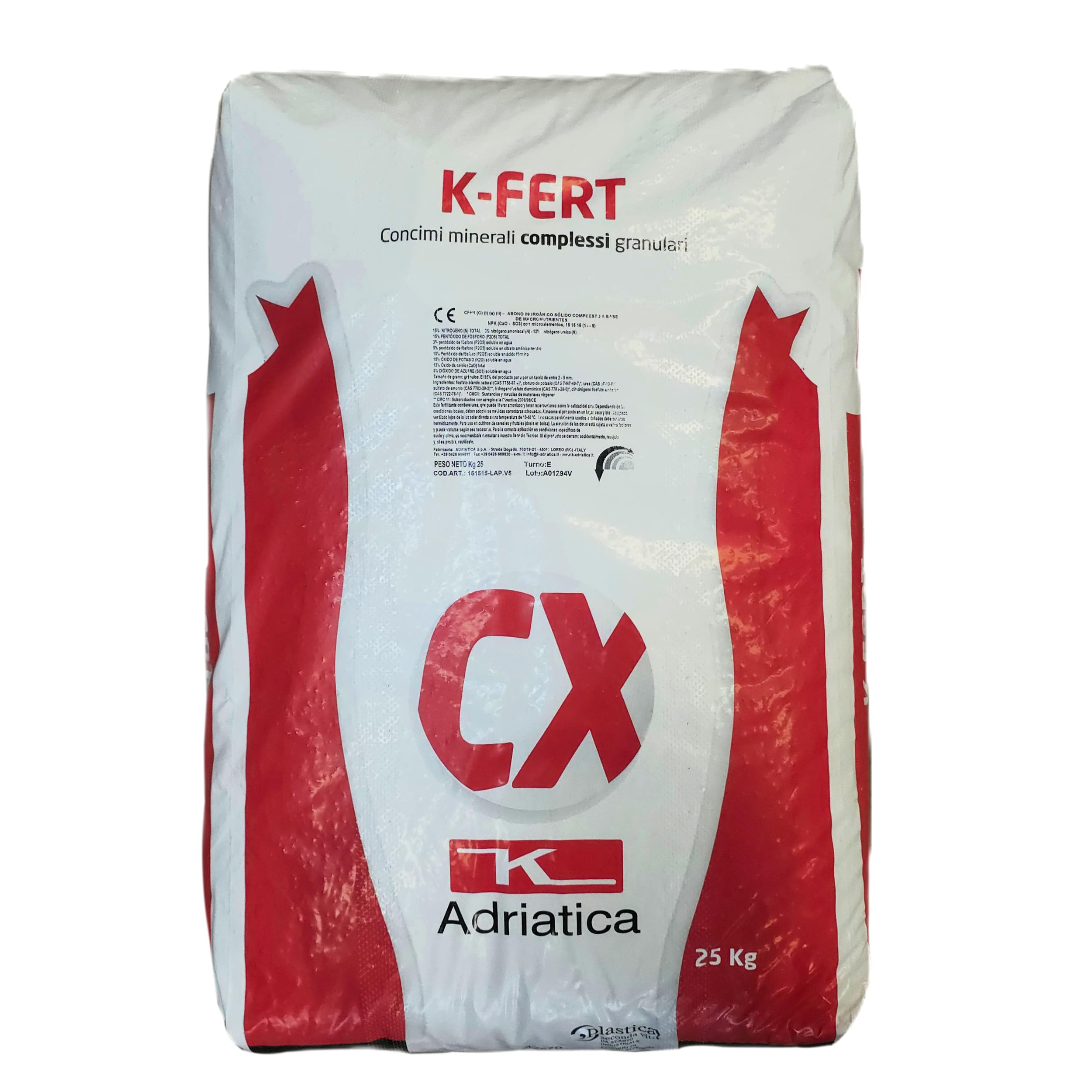 Abono NPK 15-15-15 Granulado | Fertilizante Triple 15 Equilibrado | Uso Universal para Huerto, Jardín y Frutales | Saco 25 kg