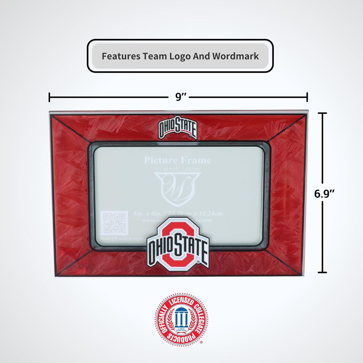 The Memory Company Officially Licensed NCAA Art Glass Picture Frame - Professional Sports Memorabilia Display - Licensed Team Logo Home Office Decor, 4x6 Photo Display - Image 5