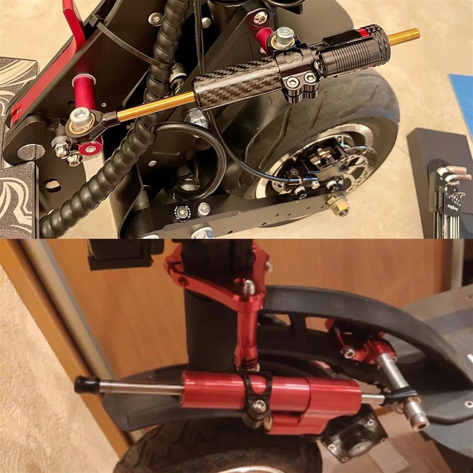 Stuurdemper Motorfiets Items Voor Kugoo G-booster Scooter Stuurdemper Stabilisator En Beugel Montage Kit: (Kleur : G