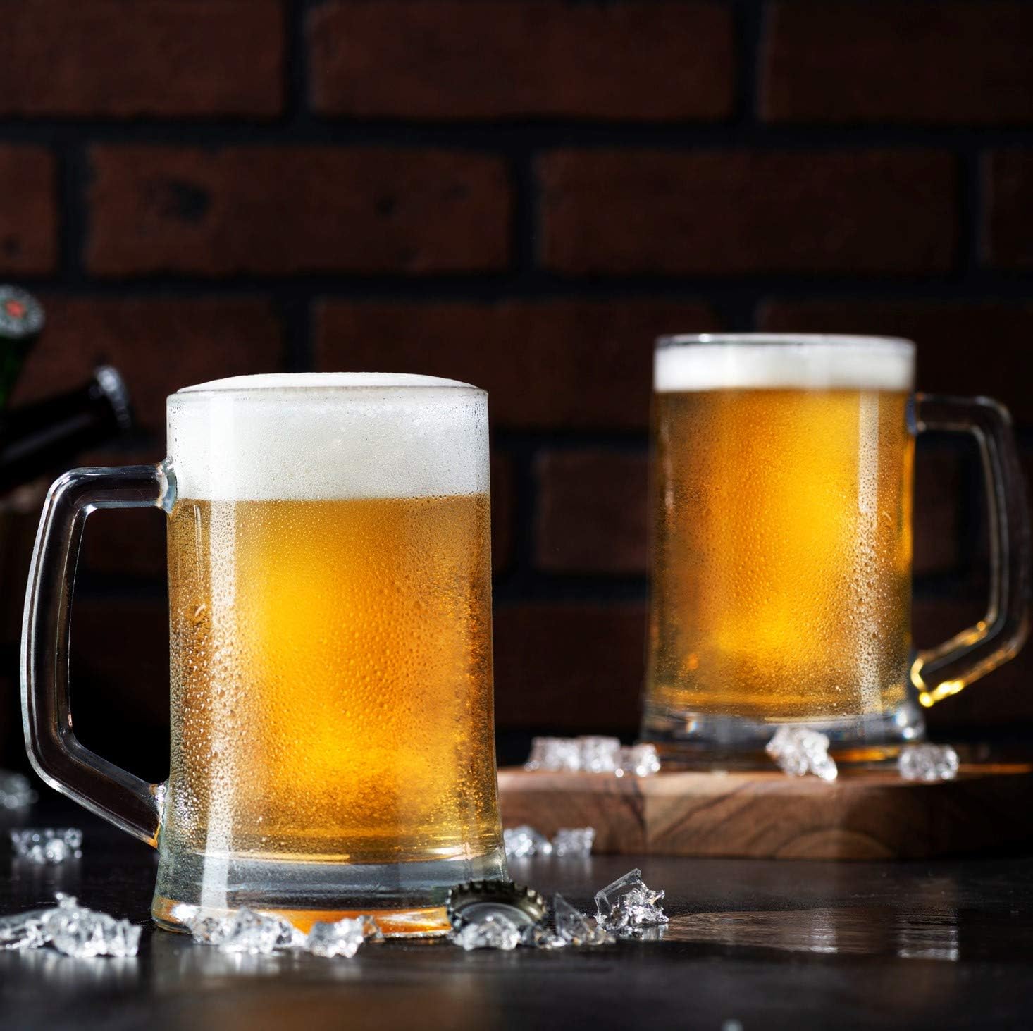 Kook Lot de 2 tasses à bière en verre massif 625 ml