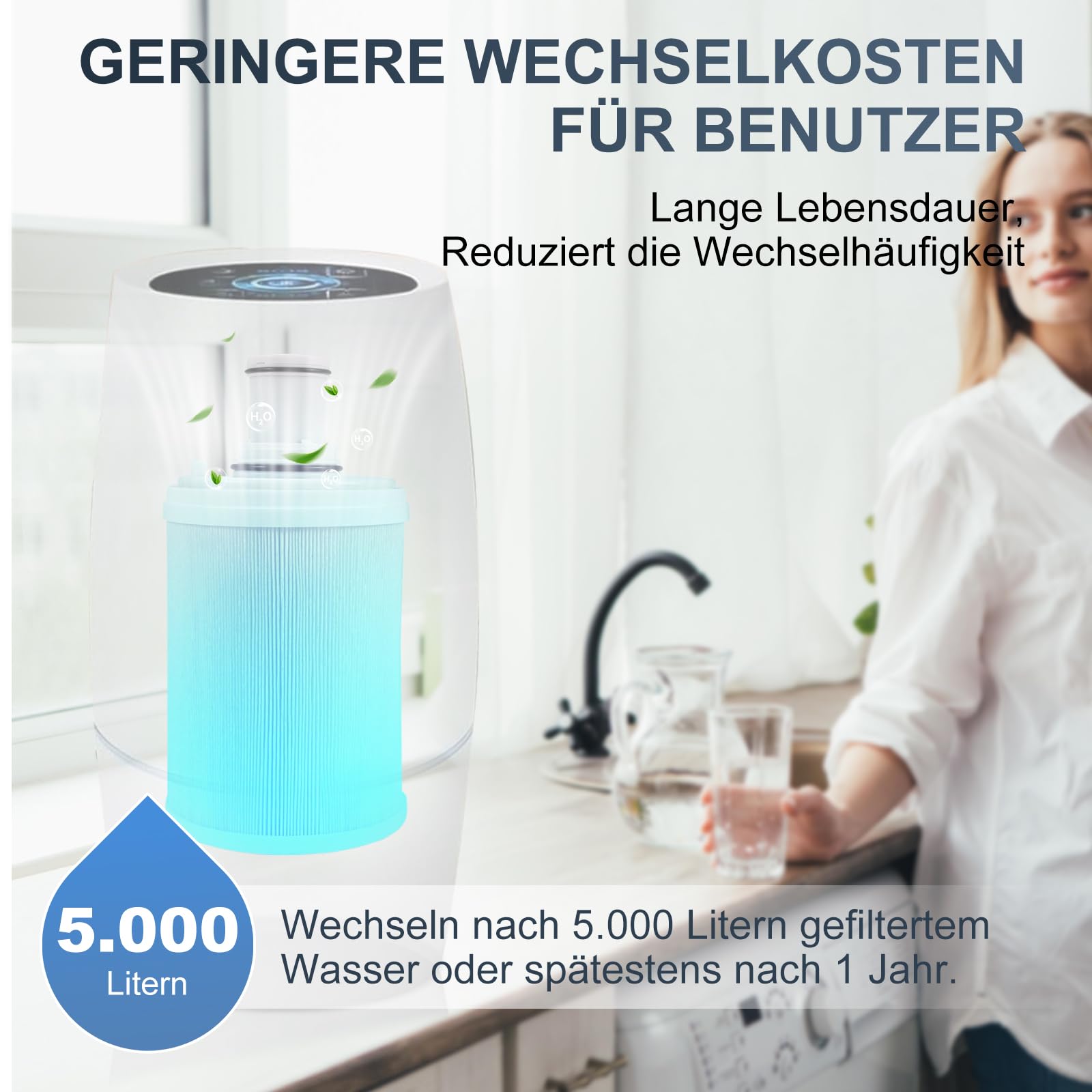Wasserfilter Kompatibel mit Amway Espring 100186M/100188CH, Aktivkohle Filtration, Wasserfilterkartusche