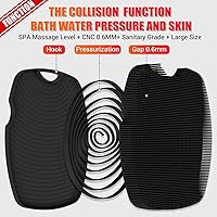 Vista 6 de Exfoliante Corporal de Silicona - Infundido con Anti Zinc - Cerdas Altamente Elásticas Exfoliante Corporal para Ducha, Reducción de Celulitis, Negro