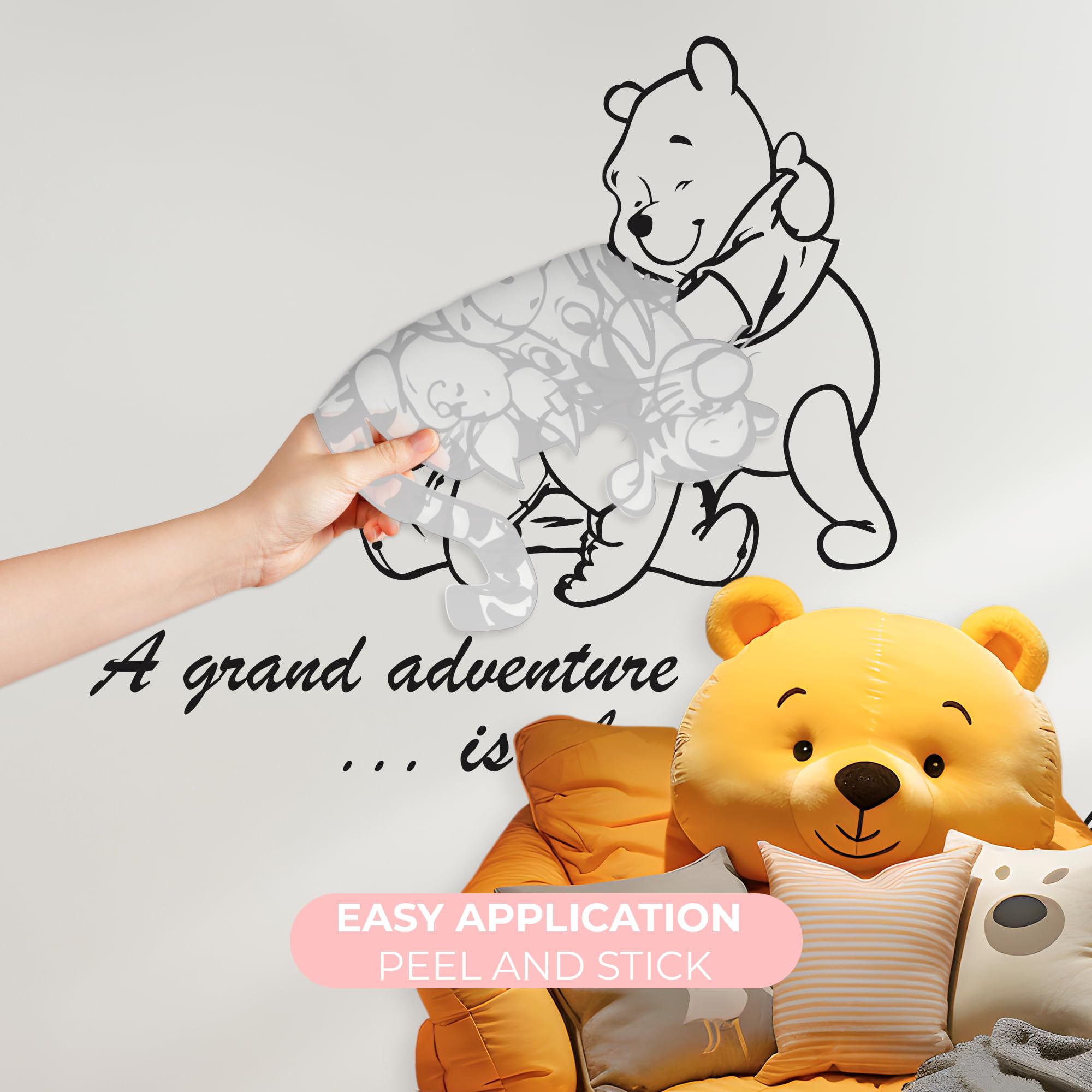 Winnie Pooh & Friends - A Grand Adventure is About to Begin Quote Baby Room Wall Decal- Decal for Baby's Room (Wide 22