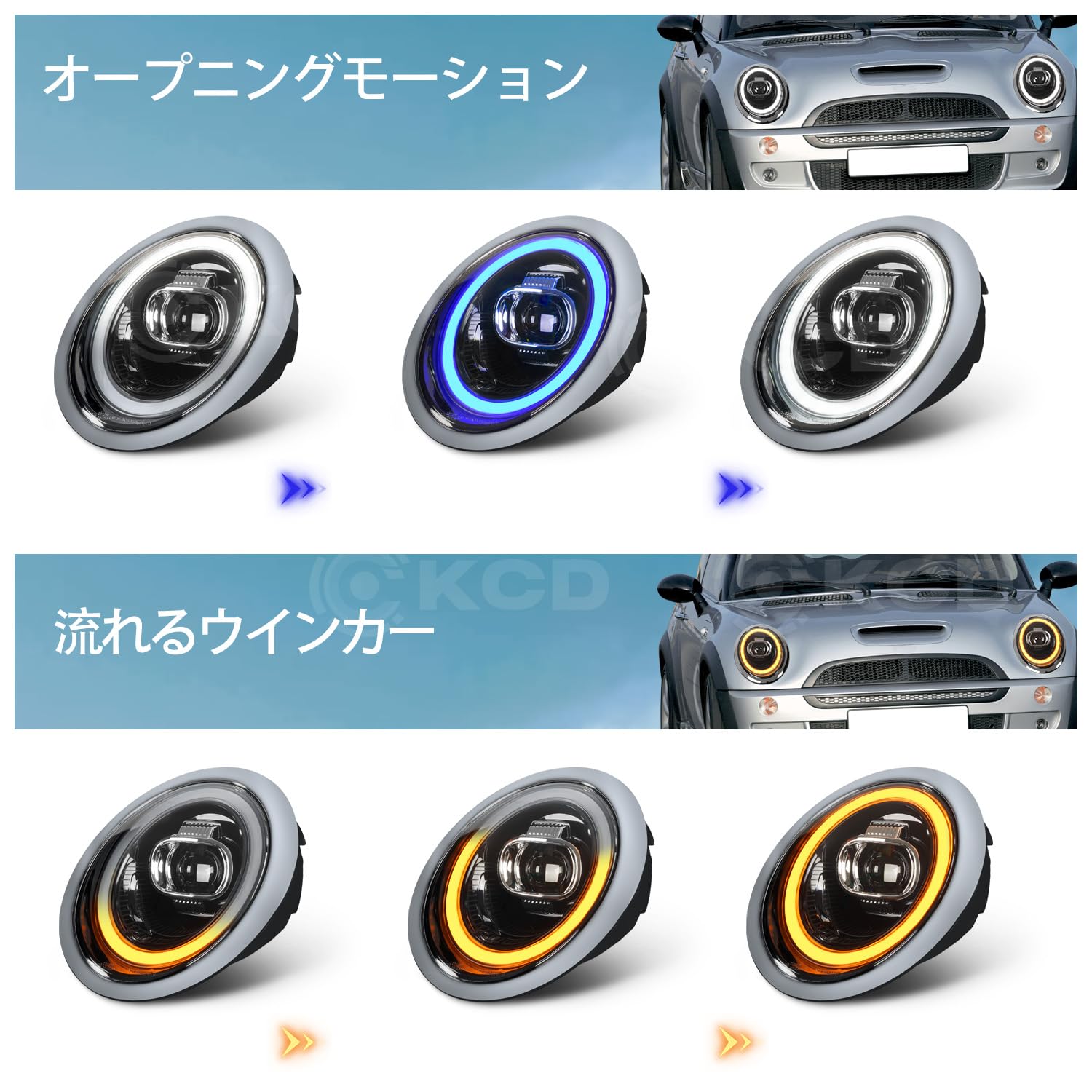 Amazon.co.jp: CKCDミニクーパーMINI R50/R52/R53 ヘッドライトヘッド