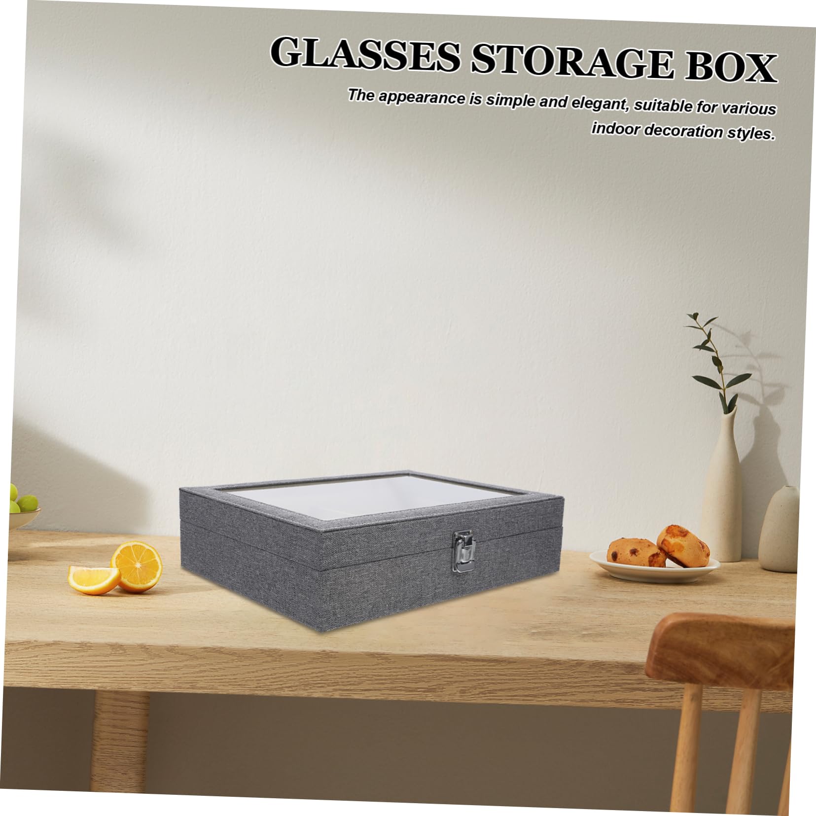 Organizador De Gafas De Sol Compartimentos Caja De Exhibición Transparente para Almacenamiento De Gafas y Joyería Estuche Resistente y Duradero para Hogar y Oficina