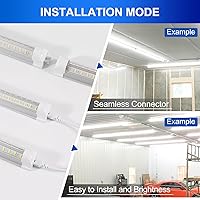 Vista 3 de Luces LED para Taller, Luz LED de 4FT 50W 6500K 7000LM Luz de Día, Luz LED para Garaje, Enlazable Cubierta Transparente Integrada en Forma de V