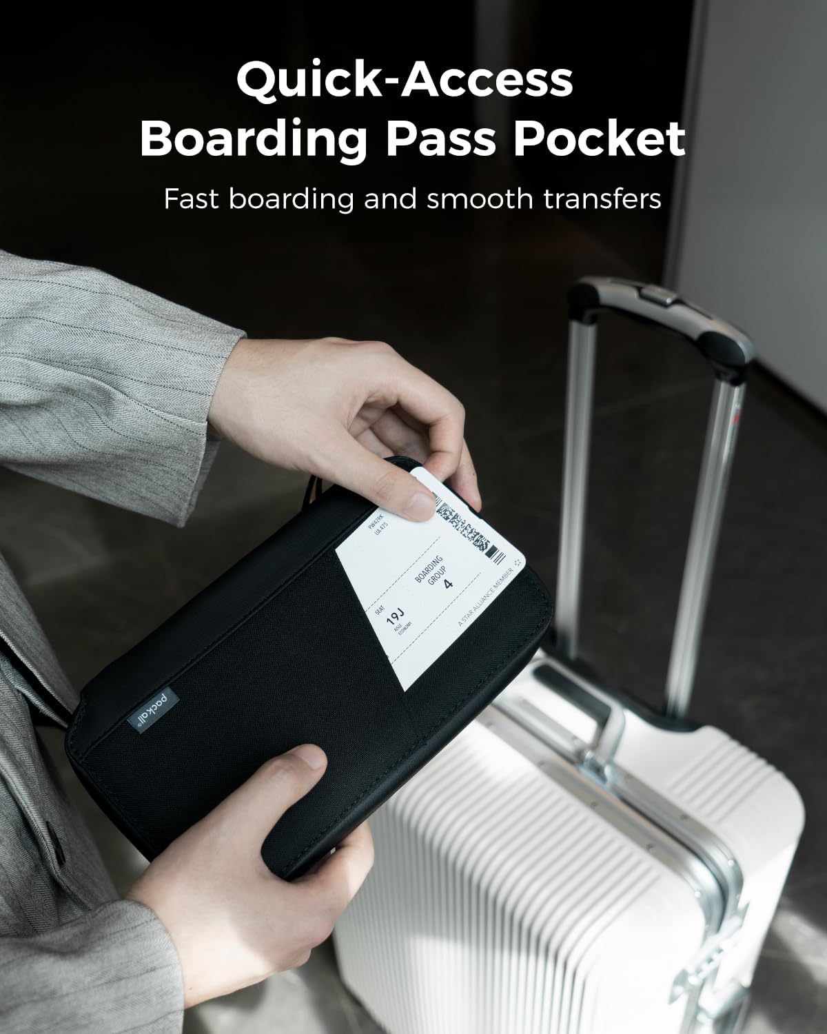 pack all Travel Passport Holder with RFID Blocker, Water-Resistant Passport Wallet with Wrist Strap, Multiple Family Airplane Document Organizer for Cards, Boarding Pass, ID, Cash, Tickets - Image 7