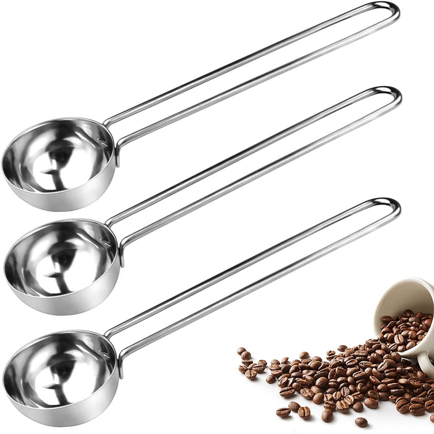 3 Stück Edelstahl Dosierlöffel - 25ml Kaffeelöffel Mit Langem Griff Für Tee & Gewürze