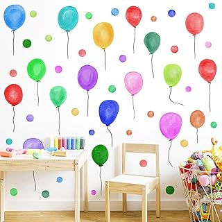 Colorful Balloon Wall Decals Peel and Stick Large Balloon Window Sticker...