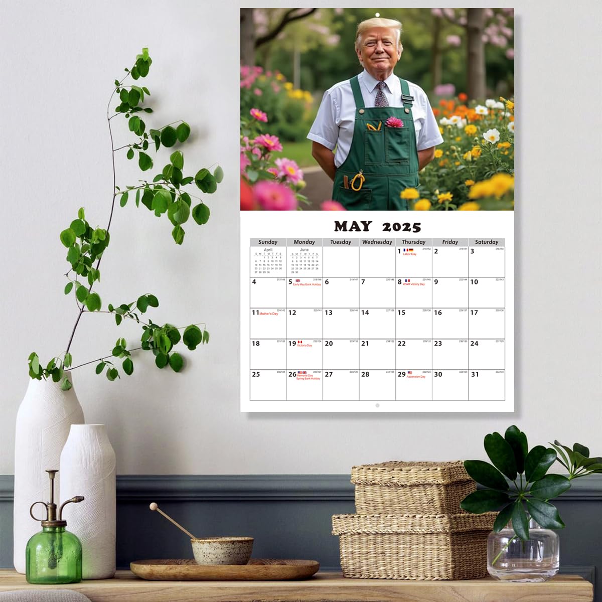 Calendario de pared 2025 de Donald Trump