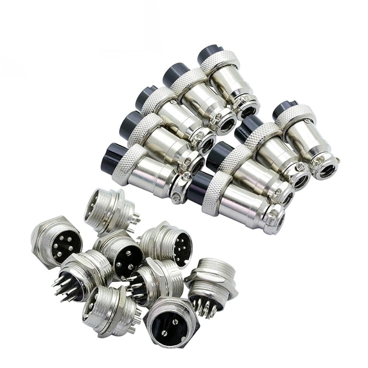 10Pcs/lot GX16 Aviation Plug Jack Male/Female 2 3 4 5 6 7 8 9 10Pin 16mm L70-78 Circular Socket Panel XLR Wire Connector(Female Insert,9Pin)