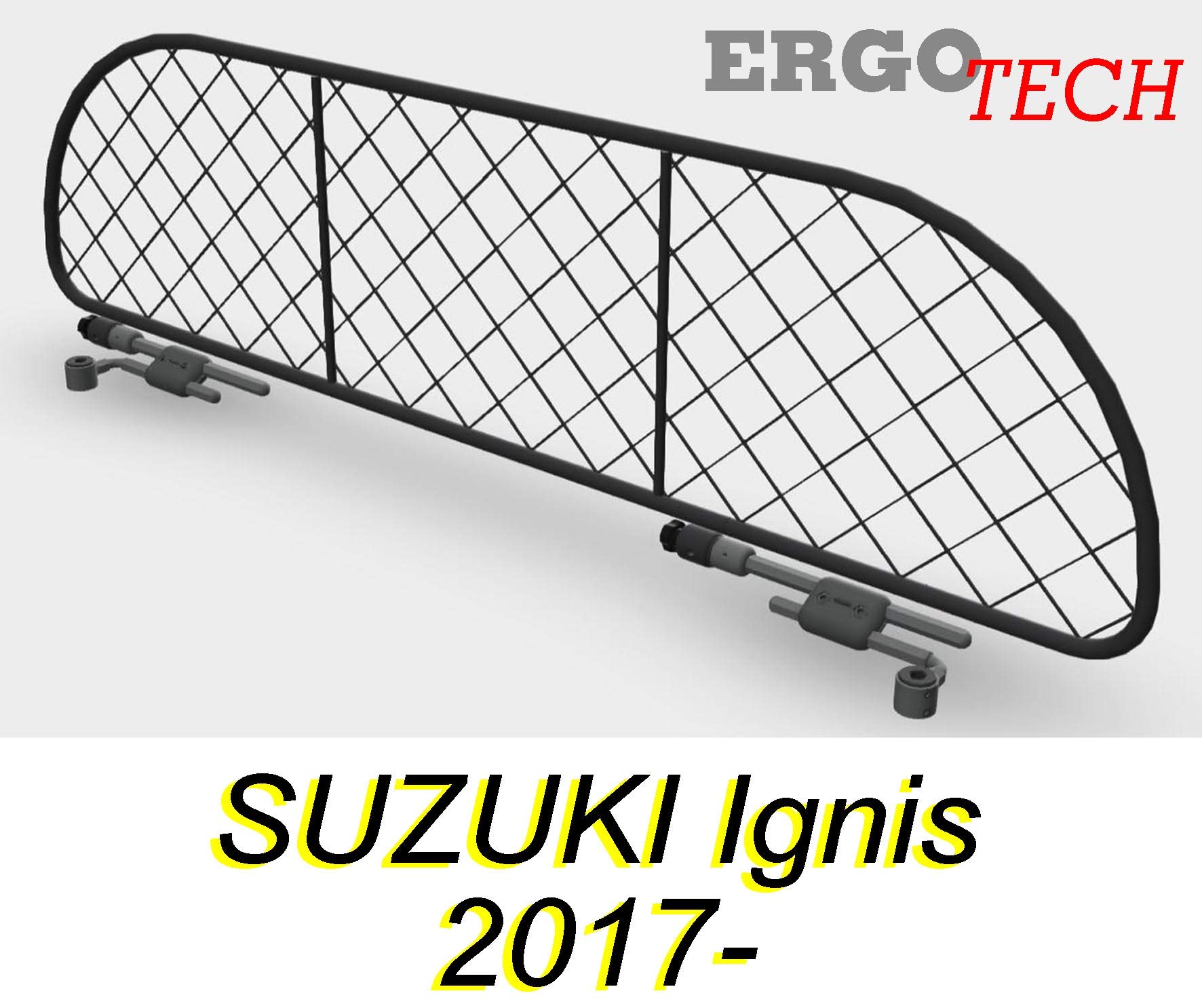 ERGOTECH Divisorio Griglia Rete Divisoria per Suzuki Ignis (dal 2017 in Poi) RDA65-XXS ksz004, per Trasporto Cani e Bagagli