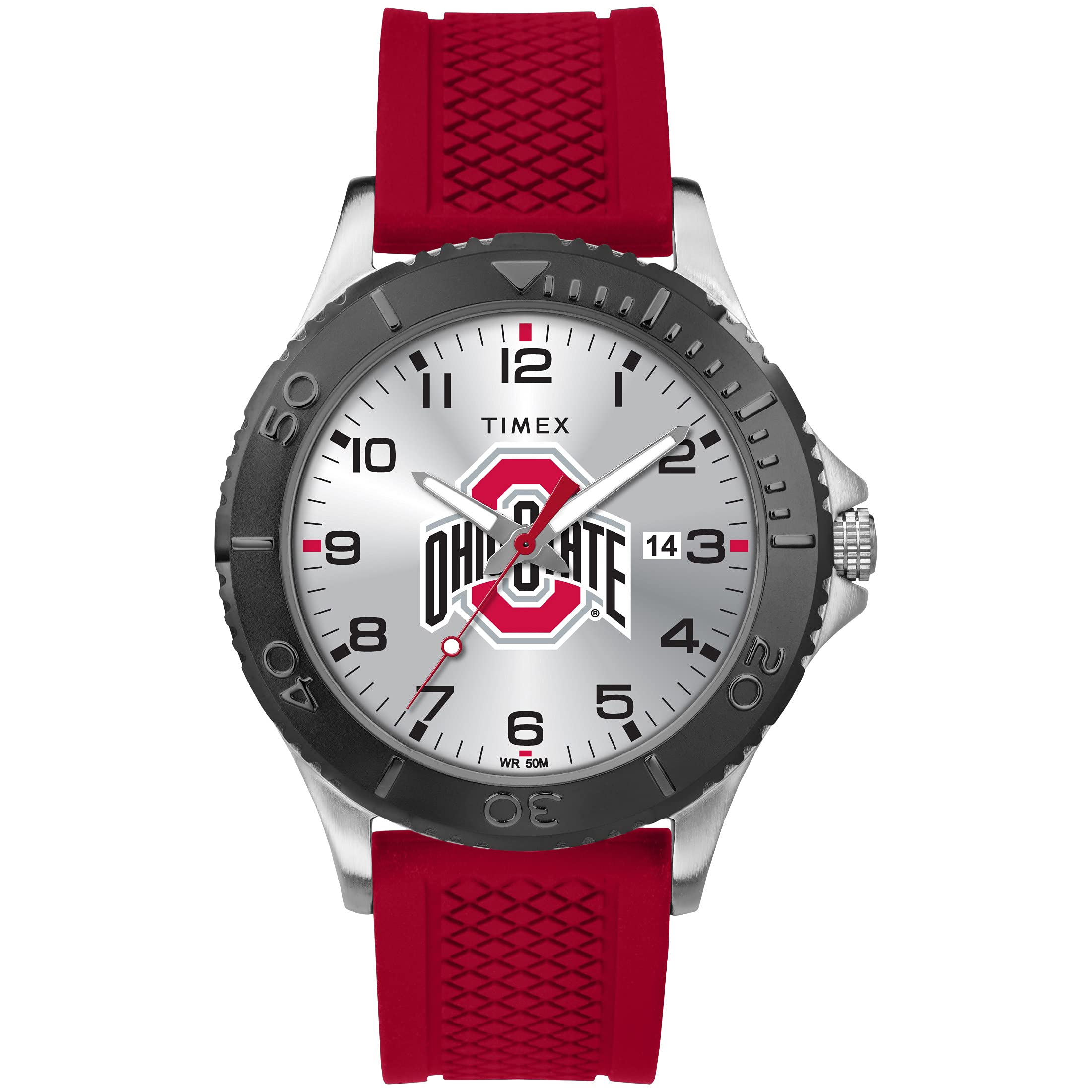 Timex Tribute Men's Gamer 42mm Quartz Watch with Silicone Strap, Ohio State Buckeyes, Quartz Watch