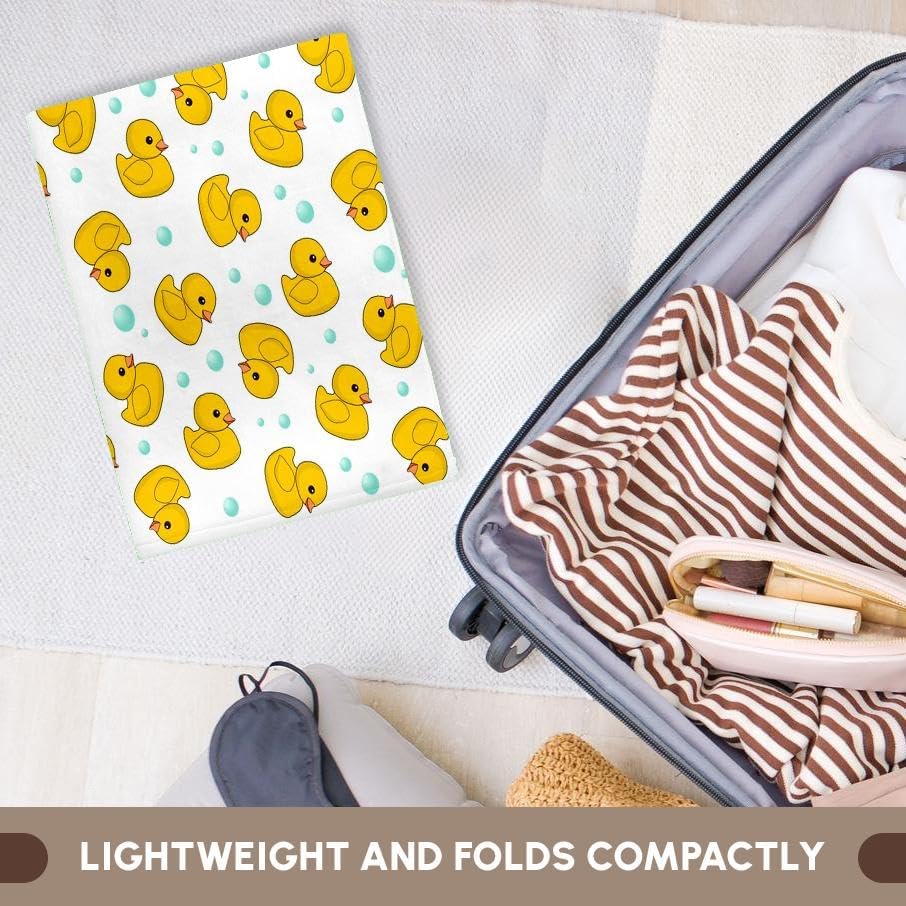 Miniatura 6 de Patrón de goma 3D rosa lindo patos amarillos patos Kawaii y burbujas de jabón en mano blancatoalla deportiva, 15 x 22