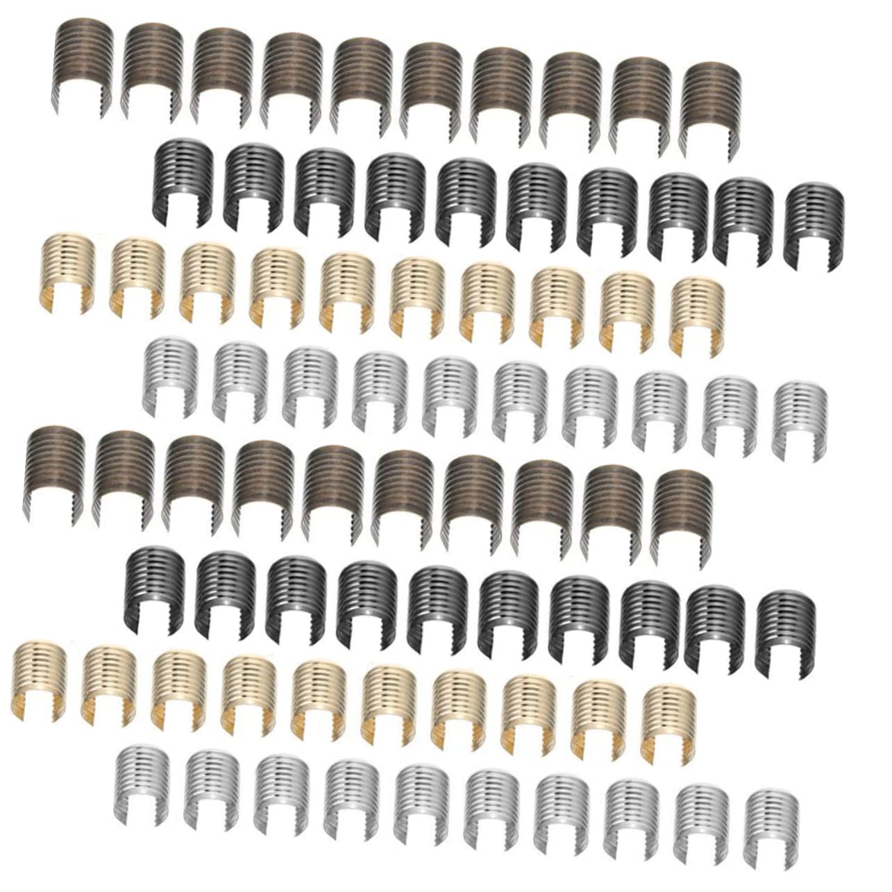 Gadpiparty Crimping Cord Tubes DIY Jewelry Making Accessories Leather Rope Clip Set