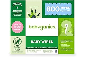 BabyOrganics Preemie Diaper Wipes | 800 Count Unscented Premium Baby Wipes