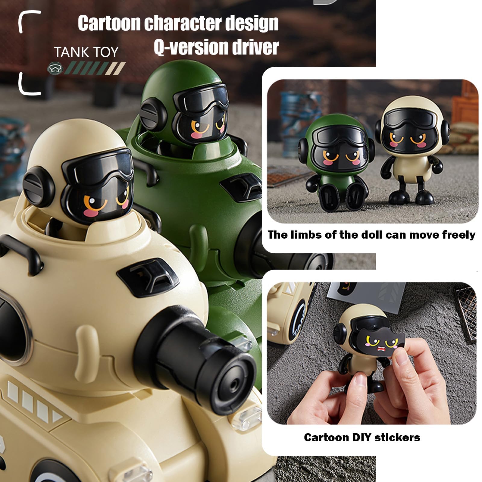 2 Piezas Control Remoto Combate Auto,2,4 GHz RC Batalla Vehículo -Citerna,360° Rotación Control Remoto Deriva Juguete,Catapulta Muñeca Tanks für 6+ Jahre Niños/Niñas (versión básica)
