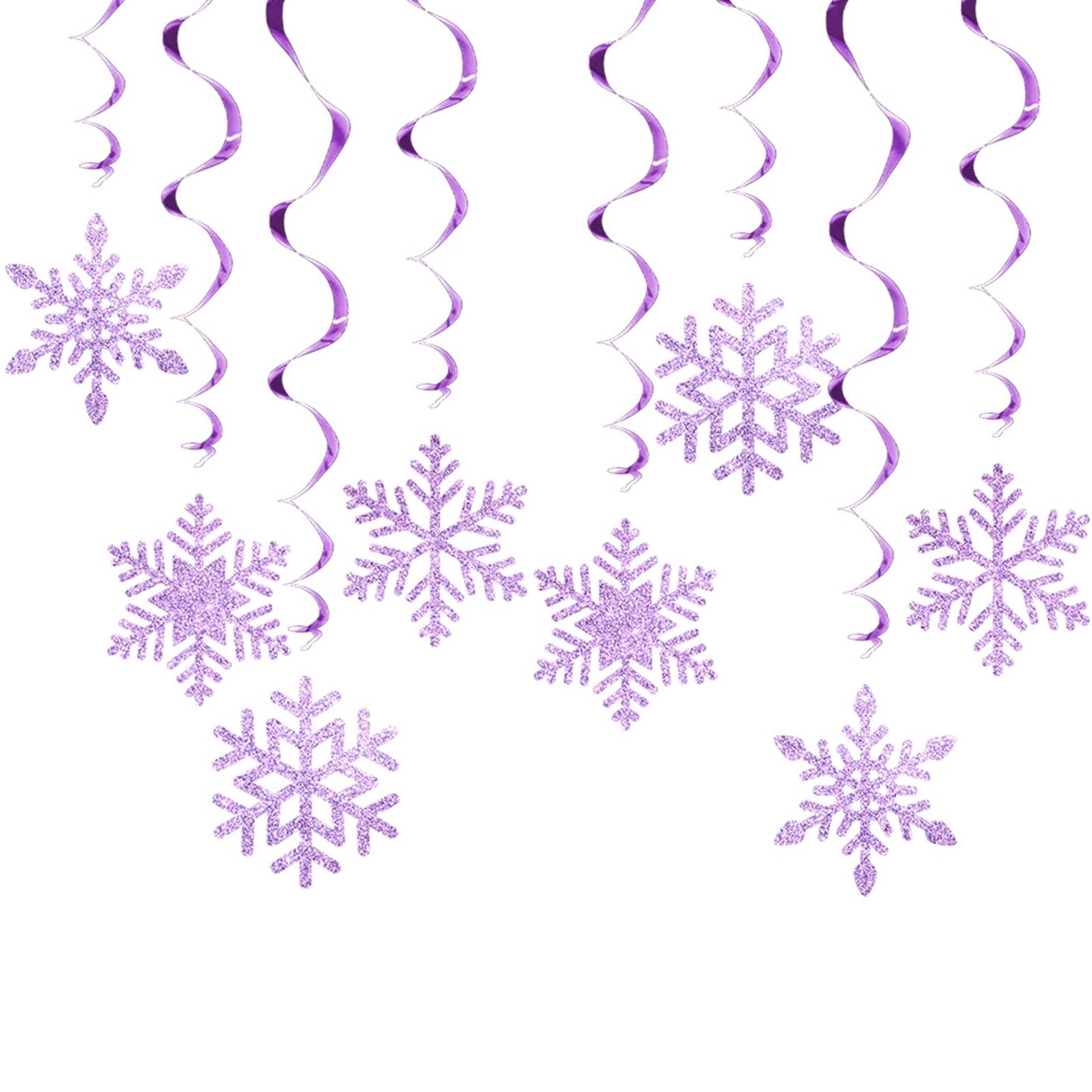 8pcs/pack Elegant Christmas Swirls Snowflake Christmas Swirls Hanging Snowflake Ornament for Seasonal Home Decors Wall Hanging