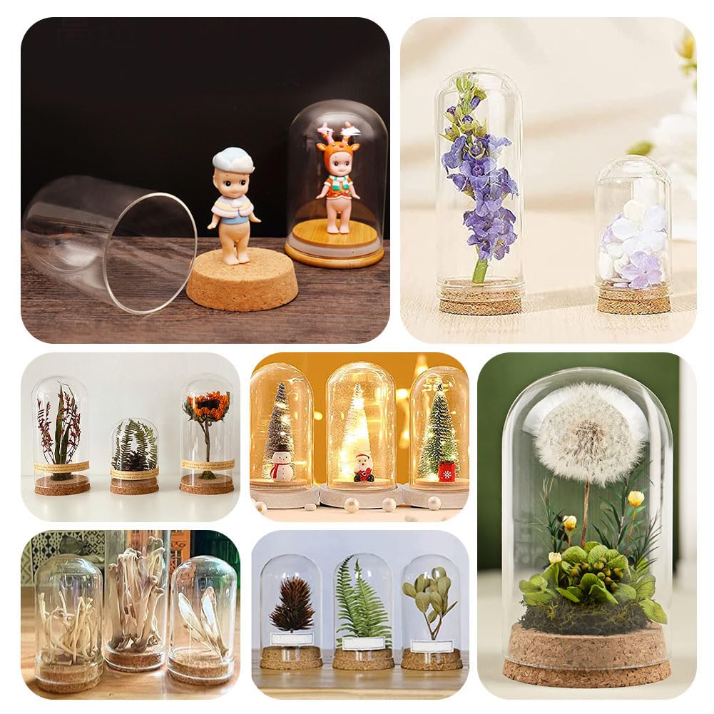 PH PandaHall 4pcs Glass Display Dome Cloche - Image 4
