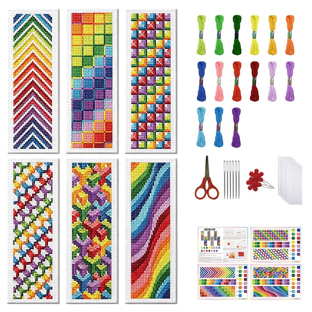 FREEBLOSS Cross Stitch Bookmark Kits - 6 Sets -1