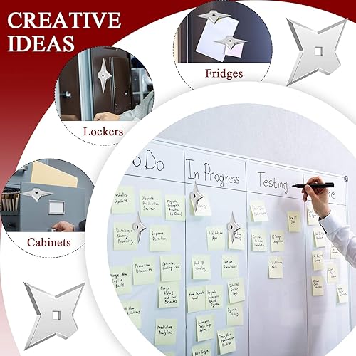 Miniatura 5 de Weewooday 10 imanes de ninja geniales imanes de anime para refrigerador, regalos divertidos para Navidad, estrella decorativa para lanzamiento