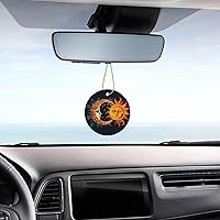 Vista 4 de Adornos colgantes de cerámica con sol dorado, colgantes de bolsa para mujer, decoración de interiores de automóvil, colgantes de árbol de Navidad