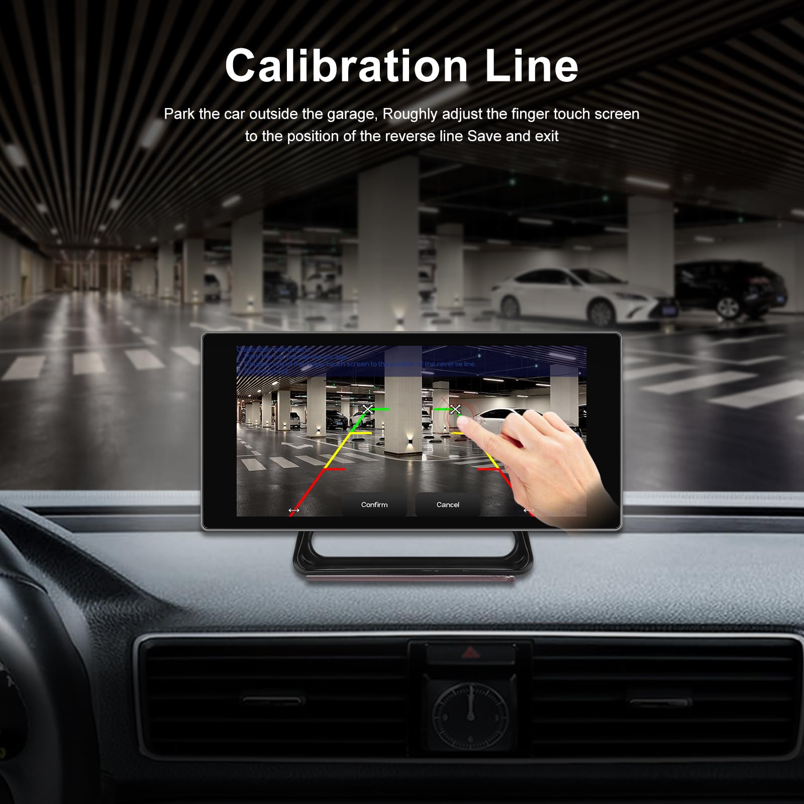 SIXTOP Radio de Coche con CarPlay Android Auto inalámbrico,Pantalla táctil de 5'' 1080P Radio de Coche con cámara Frontal 4K/Transmisor FM/Bluetooth/AUX-in/Loop Recording/para 7-32V