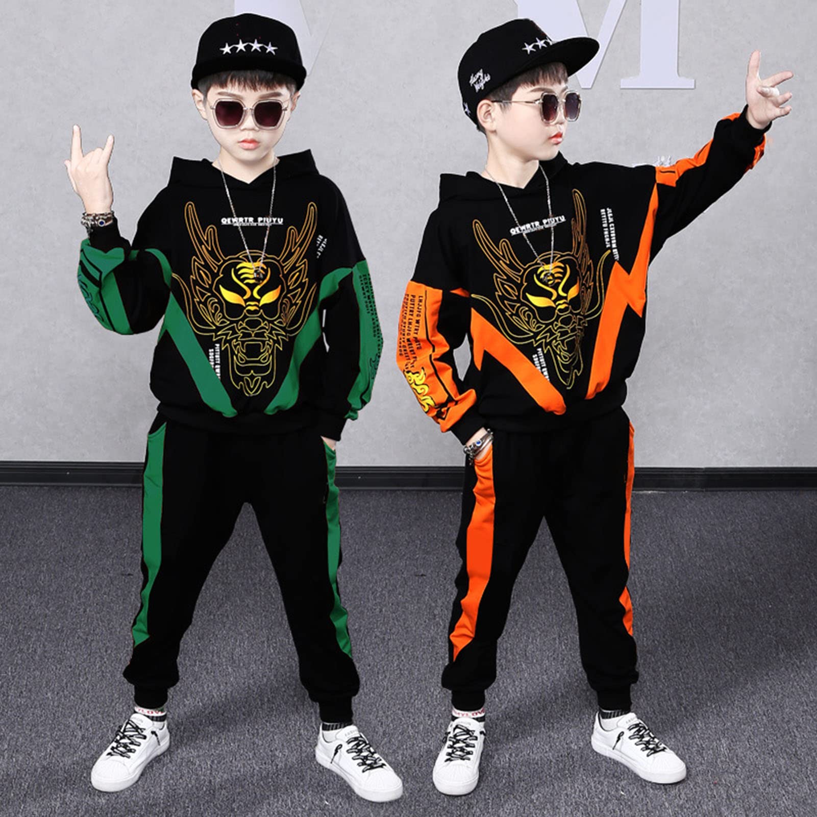 Junge Hoodie Bekleidungssets, Kleinkind Gutaussehend Sweatshirt + Hosen Outfit, T-Shirt Tops Hosen Böden Kleidung Set, Trainingsanzug-Set Für 3-13 Jahre